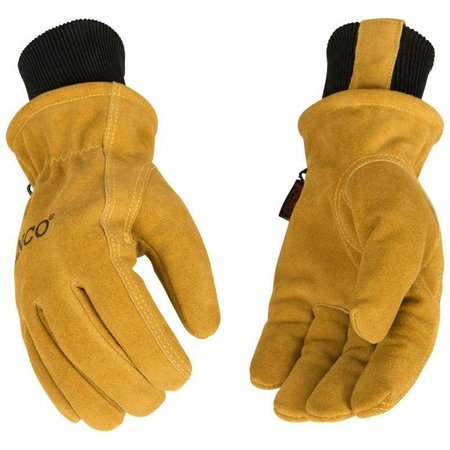 HYDROFLECTOR Driver Gloves, Men's, M, Keystone Thumb, Knit Wrist Cuff, Cowhide Leather, Gold 350HKP-M